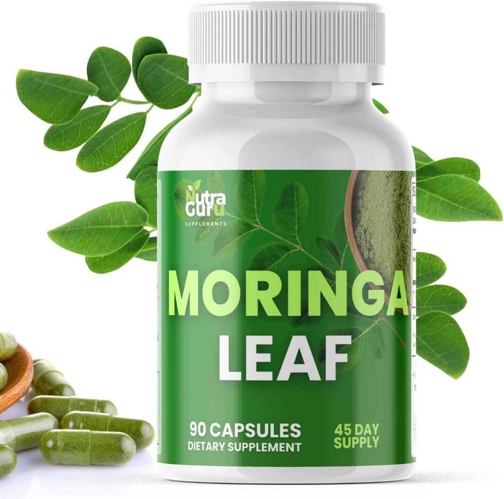 Moringa Capsules – 90 Saf Moringa Toz Capsules Immune Support ve Daily Health ile Paketlendi