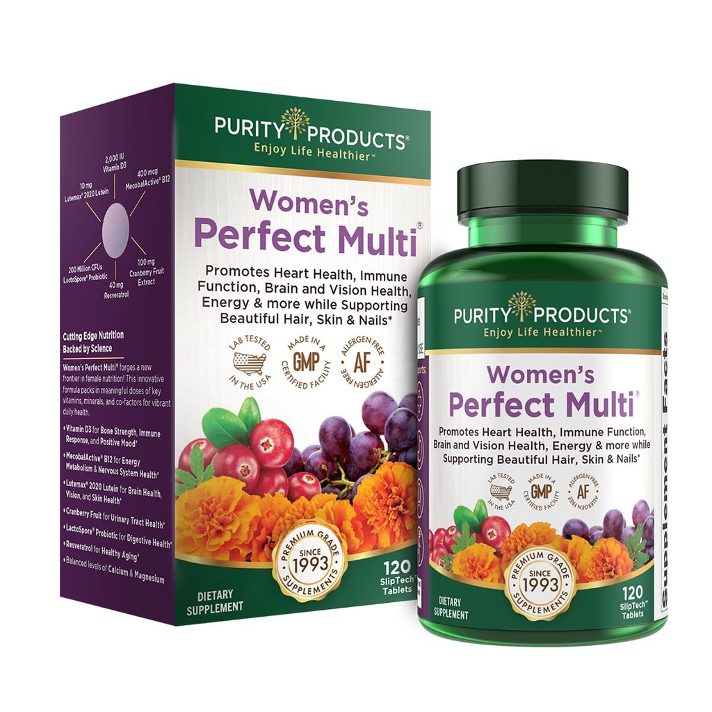 Düşük Ürünler Kadın Mükemmel Multi Balanced Multivitamin - Destekler Urinary Tract Health, Immune, Bone + Muscle, Hair, Skin, Nails, A Elite Probiyotik for Digestive Health + More - 120 Tabletler