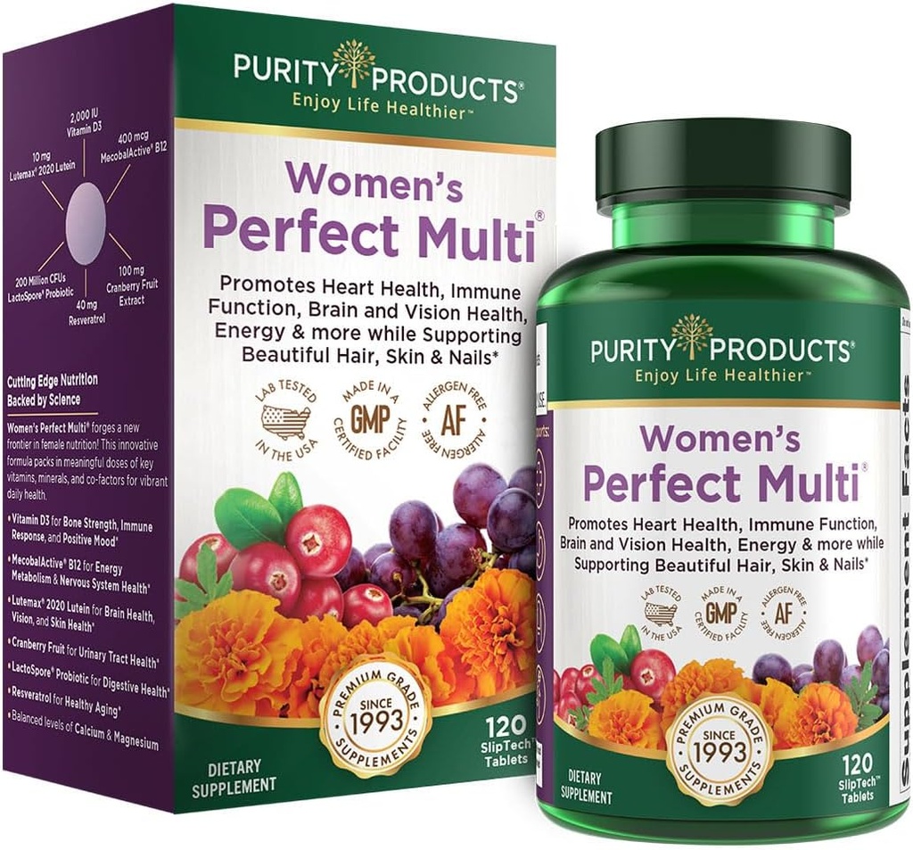 Düşük Ürünler Kadın Mükemmel Multi Balanced Multivitamin - Destekler Urinary Tract Health, Immune, Bone + Muscle, Hair, Skin, Nails, A Elite Probiyotik for Digestive Health + More - 120 Tabletler