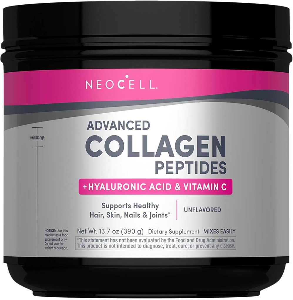 NeoCell Super Collagen, | 13.7 oz | Grassfed Bovine | Hyaluronic Acid ve Vitamin C | Non-GMO, Gluten & Soy Free Supplement Supplement