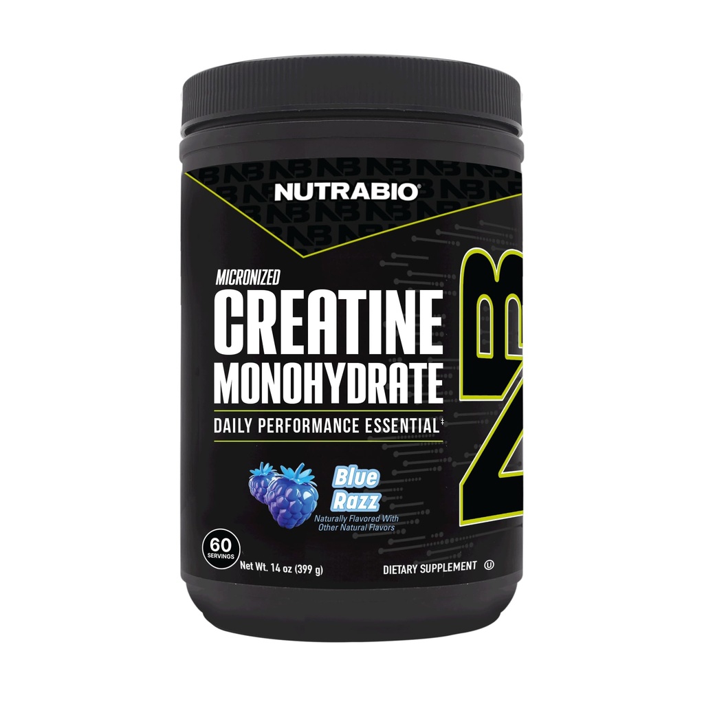 NutraBio Pure Micronized Kretine Monohidrat Toz Supplement, Blue Razz (300 g) - Destekler Bulk Muscle Energy, Recovery ve Strength - HPLC Tested Kretine Toz Supplement for Men and Women