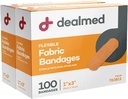 Dealmed Sterile Flex Fabric yapıştırıcısı - 1x3 İndüksiyon - 100/Box - 2 Kutu - Nefes alınabilir İlk Yardım Şems Paketi - Tıbbi, Acil Kits & Clinic