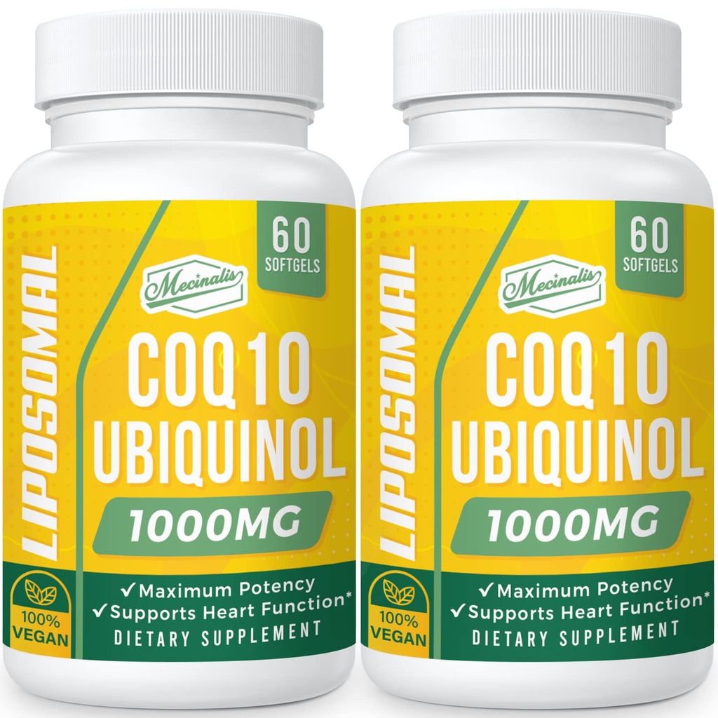 1000 mg Liposomal CoQ10 Softgels | Daha İyi Absorpsiyon CoQ10 Ubiquinol Supplement | Heart Function & Energy Production | Active Antioksi Form of Vegan Coenzyme Q10 | Non-GMO | 120 Softgels
