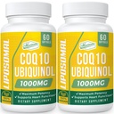 1000 mg Liposomal CoQ10 Softgels | Daha İyi Absorpsiyon CoQ10 Ubiquinol Supplement | Heart Function & Energy Production | Active Antioksi Form of Vegan Coenzyme Q10 | Non-GMO | 120 Softgels
