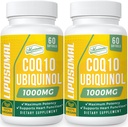 1000 mg Liposomal CoQ10 Softgels | Daha İyi Absorpsiyon CoQ10 Ubiquinol Supplement | Heart Function & Energy Production | Active Antioksi Form of Vegan Coenzyme Q10 | Non-GMO | 120 Softgels