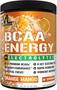 EVL BCAAs Amino Asits Toz - BCAA Energy Pre Workout Toz for Muscle Recovery Lean growth and Endurance - Rehydating Post Workout Recovery Drink with 6 Key Electrolytes - Orange Mango