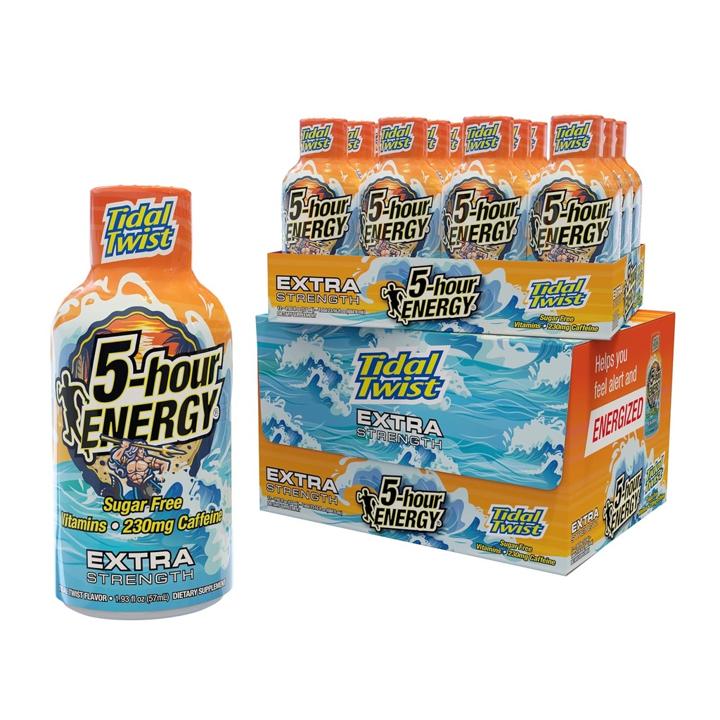 5-Hour Energy Extra Strength Shots Tidal Twist Flavor, 24 Count (1,93 fl oz)