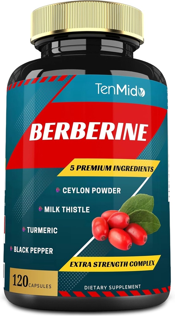 Berberine Extract Capsules, 4 Ay Supply & Ceylon, Milk Thistle, Turmeric, Black Pepper | Immune Function Supports, Kilo Management Supplements