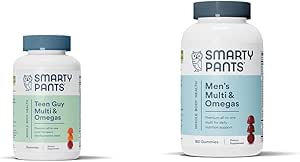 SmartyPants Teen Guy Multivitamin Gummies: Omega 3 Fish Oil (EPA/DHA) ve Erkekler için Çokvitamin