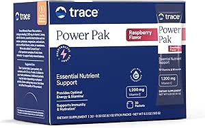 Trace Minerals Power Pak Multivitamin και Multimineral Packets - Ηλεκτρολύτη Υποστήριξη - 1200 mg Βιταμίνη C Plus 70 Βατόμουρο Γεύση - 30 Πακέτα