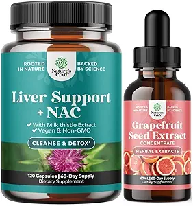 NAC ile Liver Support Supplement - Herbal Liver Supplement ile N Acetyl Cysteine Silymarin Milk Butle ve GSE Grapetre Tohumu Digestive and Health ve Immune Support