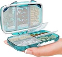 Οργανωτής χαπιών Travel Compact Medicine Kit για το πορτοφόλι, Φορητό κουτί χαπιών φαρμακείου με ετικέτες, Moisture-Proof Vitamin & Supplement Holder με 7 Ασφαλή διαμερίσματα για το σπίτι & Ταξίδι