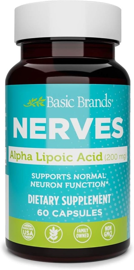 Temel Brands Nerves Alpha Lipoic Asit, 200 mg, Neuron Function (Pack of 1)