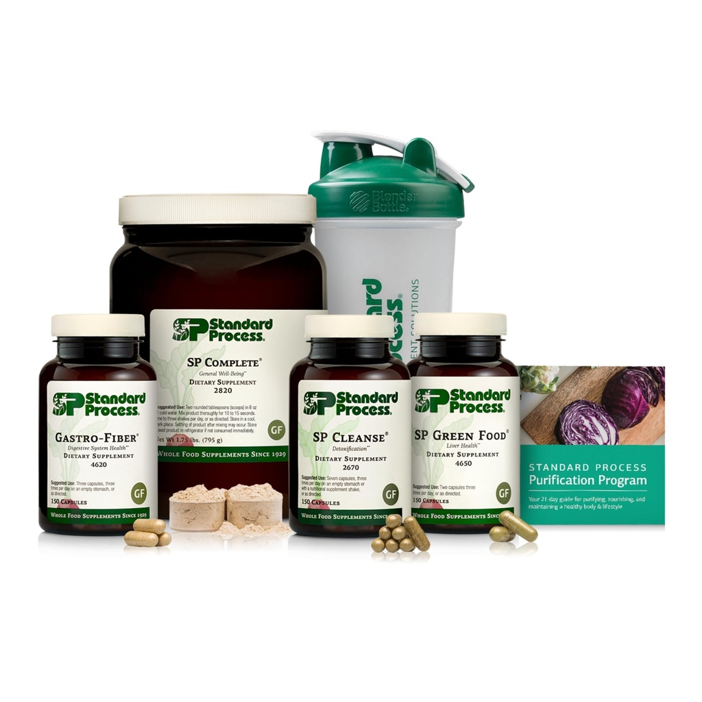 Standard Process Purification Product Kit with SP Complete & Gastro-Fiber - 21-Day Detox & Digestive Health Support - Yüksek kaliteli protein Toz - Vejetary, Gluten-Free & Non-Soy - 1 Kit