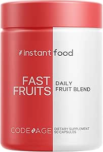 Codeage Instantfood Fast Fruits, Over 15 Fruits Tozs Equivalent All-in-One, Vegan Daily Whole Food Vitamins -189, Antioksit Poliols & Bioflavono Multivitamin, Non-GMO, 90 Capsules