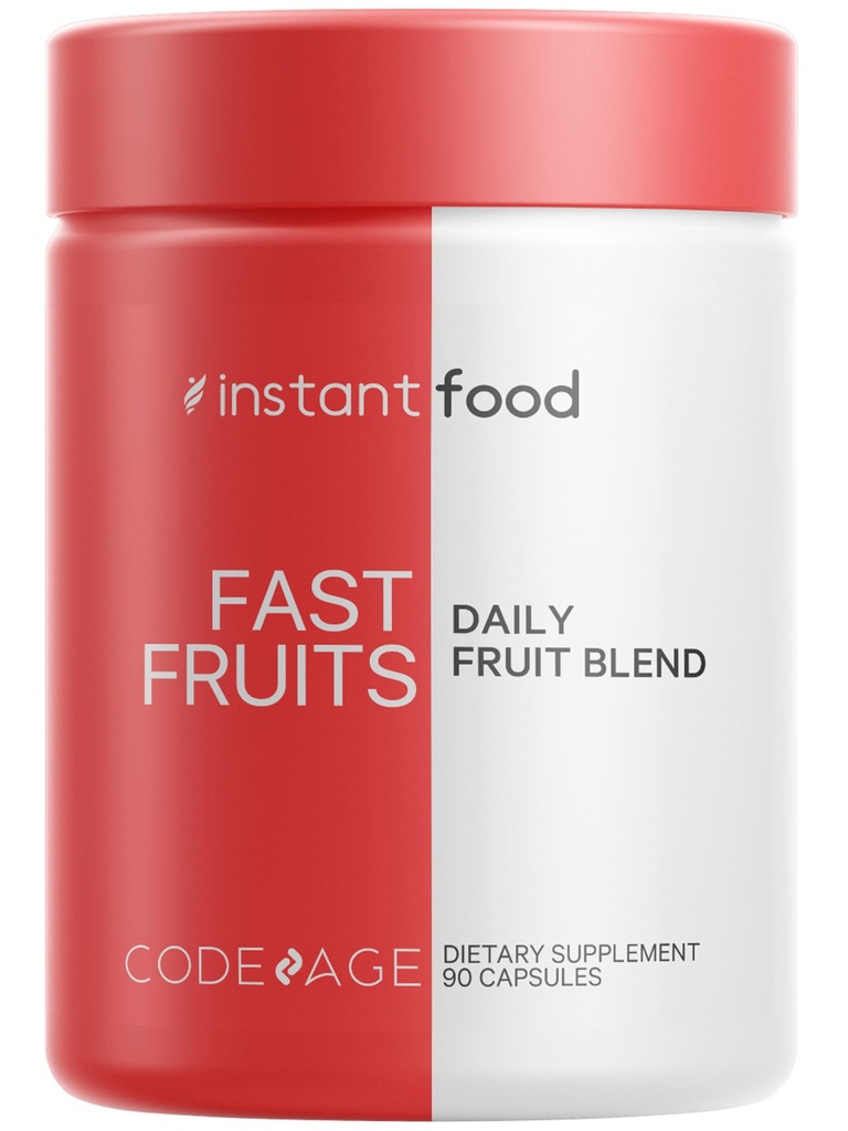 Codeage Instantfood Fast Fruits, Over 15 Fruits Tozs Equivalent All-in-One, Vegan Daily Whole Food Vitamins -189, Antioksit Poliols & Bioflavono Multivitamin, Non-GMO, 90 Capsules