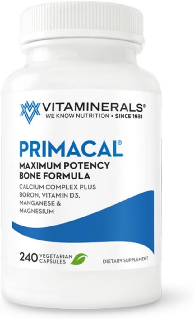 VITAMINERALS 95 Primacal® Bone Support maximum Potencydis, Magnezyum Bone kaybı için (240)
