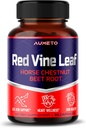 Red Vine Leaf Supplement with Horse Chestnut, Beetroot, Ginger - Natural Support for Vein Strength and Circulation Wellness- Made in the USA (90 (Pack of 1))