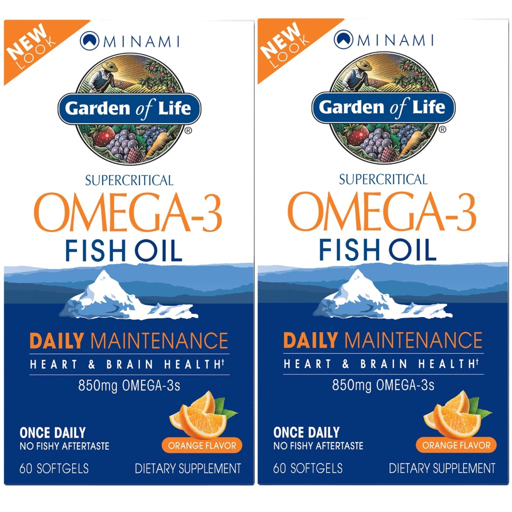 Life EPA/DHA Omega 3 Fish Oil - Minami Natural Brain Function, Heart and Mood Supplement, 120 Count (60-ct 2Pack)