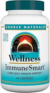 Source Naturals Wellness ImmuneSmart - For Core Daily Immune Support*, A, C ve D, çinko, Elderberry, Echinacea, Andrographis, Türkiye Tail ve Tail - 90 Capsules