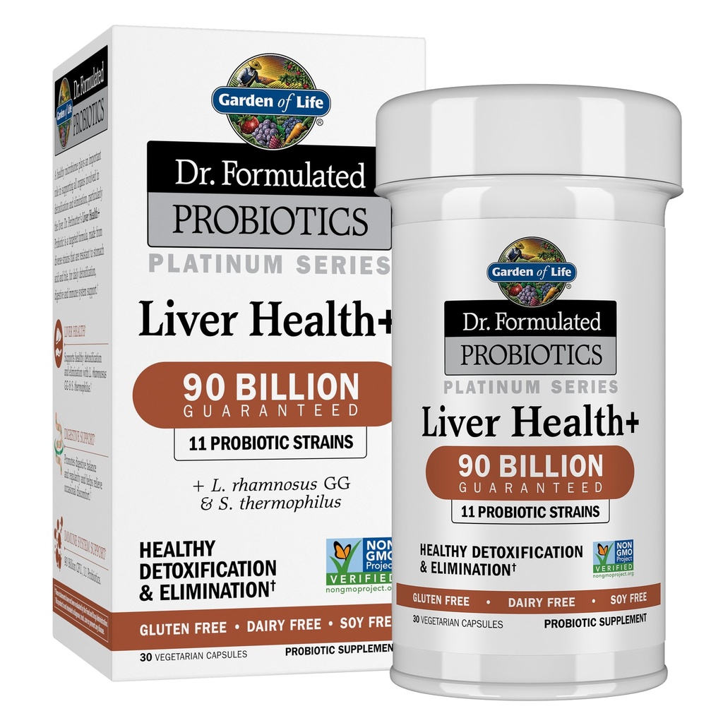 Life Dr. Formulated Probiyotiks Platinum Series Liver Health+ 90 Milyar CFU Garantili, Sağlıklı Detoxification & Elimination Support için bir gün Probiyotik, Vegan, Gluten Free, 30 Capsules