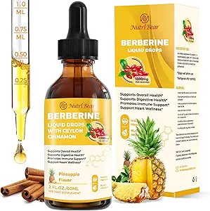 Ceylon Cinnamon ile Berberin HCL Sıvısı Turmeric, Bitter Melon, Quercetin, 10X Strength AMPK, Digestion System, Immune Health Support -Vegetarian, 2 fl ozzz