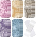 120 Pcs Ύφασμα Συγκολλητική Ευέλικτες Επιδέσμους Μαζικά Ποικίλες Σχήματα και Μοτίβλια Μικρό Πολύχρωμο Αρκετά Υφασμάτινες Επιδέσμους με Μη Stick Pad 3 x 1 Inch για περικοπές Πληγές Scrapes Γυναίκες (Mandala)
