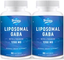 Liposomal GABA with L-Theanine 1200mg - 2 Pack High Bioavailable GABA Supplements,120 Capsules for Adults