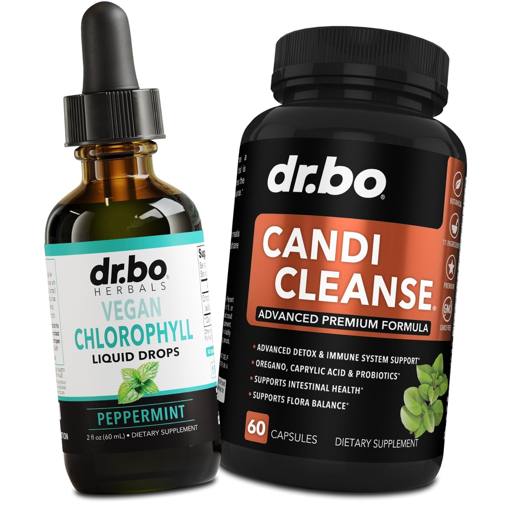 Χλωροφύλλη Υγρές σταγόνες Σώμα Detox & Candi Cleanse - Vegan Υγρό Chlorophyl Drops Odor Καθαρίστε συμπλήρωμα εσωτερικής αποσμητικό - Επιπλέον δύναμη Προβιοτικό Στοματικό Ρίγανο & Caprylic Acid Κάψουλες
