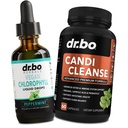 Chlorophyll Liquid Drops Body Detox & Candi Cleanse - Vegan Liquid Chlorophyll Drops Odor Cleanse Supplement Internal Deodorant - Extra Strength Probiotic Oral Herbal Oregano & Caprylic Acid Capsules
