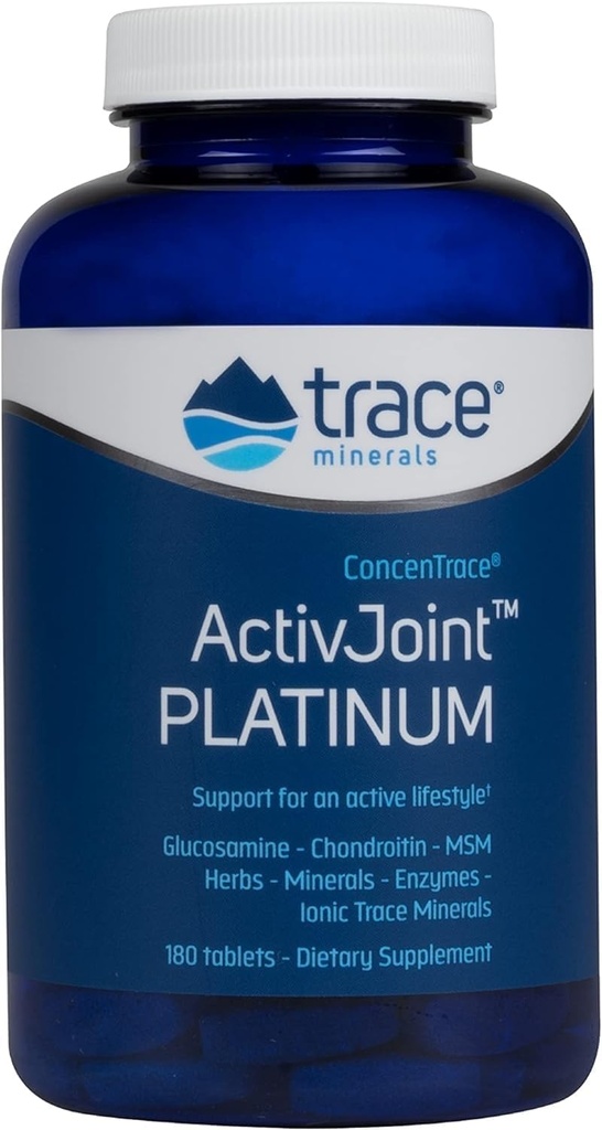 Trace Minerals ActivJoint Platinum - Bone Health & Strength Support Supplement - Συμπλήρωμα για την υποστήριξη της υγείας των μυών και των αρθρώσεων - Healthy Heart Supplement with Magnesium - 180 Tablets (30 Services)
