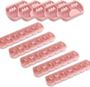10 Pack (Weekly & Daily), 2 Times a Day (AM/PM) + 7Day Pill Organizer, Vitamin Planlayıcı, Büyük Kapasite Pill Box Set, Travel Pill Case for Drug /Vitamins/Fish Oils/Supplements, Pink