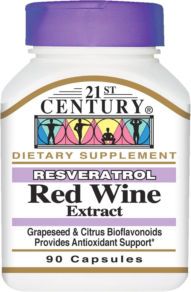 21. Yüzyıl, Resveratrol Red Wine Extract, 90 Capsules - 2pc