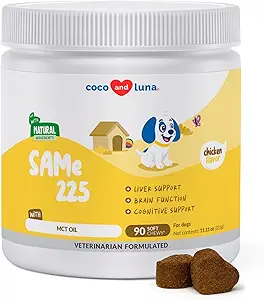 Köpekler için aynı - 90 Yumuşak Chews - S-Adenosyl-L-Methionine, Liver Supplement - Beyin Sağlığı, Bilişsel Destek, Canlı Destek (Same Soft Chews)