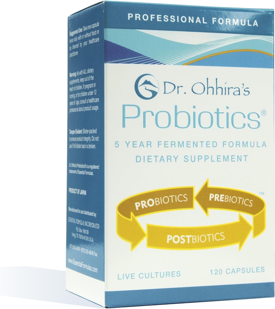 Dr. Ohhira'nın Probiyotikleri Profesyonel Formula 5 Yıl Fermented Prebiyotiks, Live Active Probiyotiks and The only Product with Postbiyotik Metabolites, 120 Capsules
