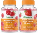 Lifeable Magnezyum + Melatonin 20 mg, Gummies Sche - Great Tasting, Vitamin Supplement, Gluten Free, GMO Free, Chewable Gummy Gummy