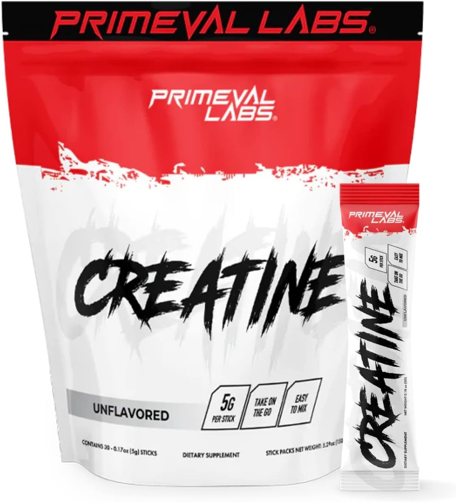 Primeval Labs Temiz Kretine Monohidrat Toz | Kas Güçlü ve Kurtarma için Toz | Erkekler ve Kadınlar için İşout Tamamı | Unflavored | 30 Hizmet