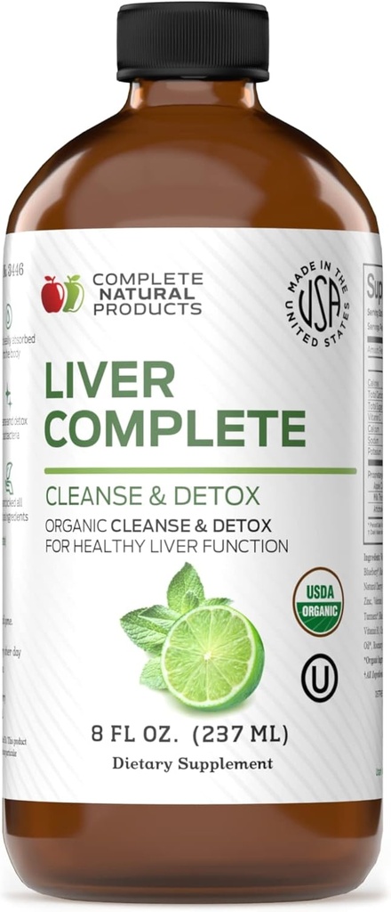 Συμπληρωμένο συκώτι 8oz - Βιολογικό Liquid Liver Cleanse & Detox συμπλήρωμα για τα υψηλά ένζυμα, το λιπαρό ήπαρ και την υποστήριξη του ήπατος
