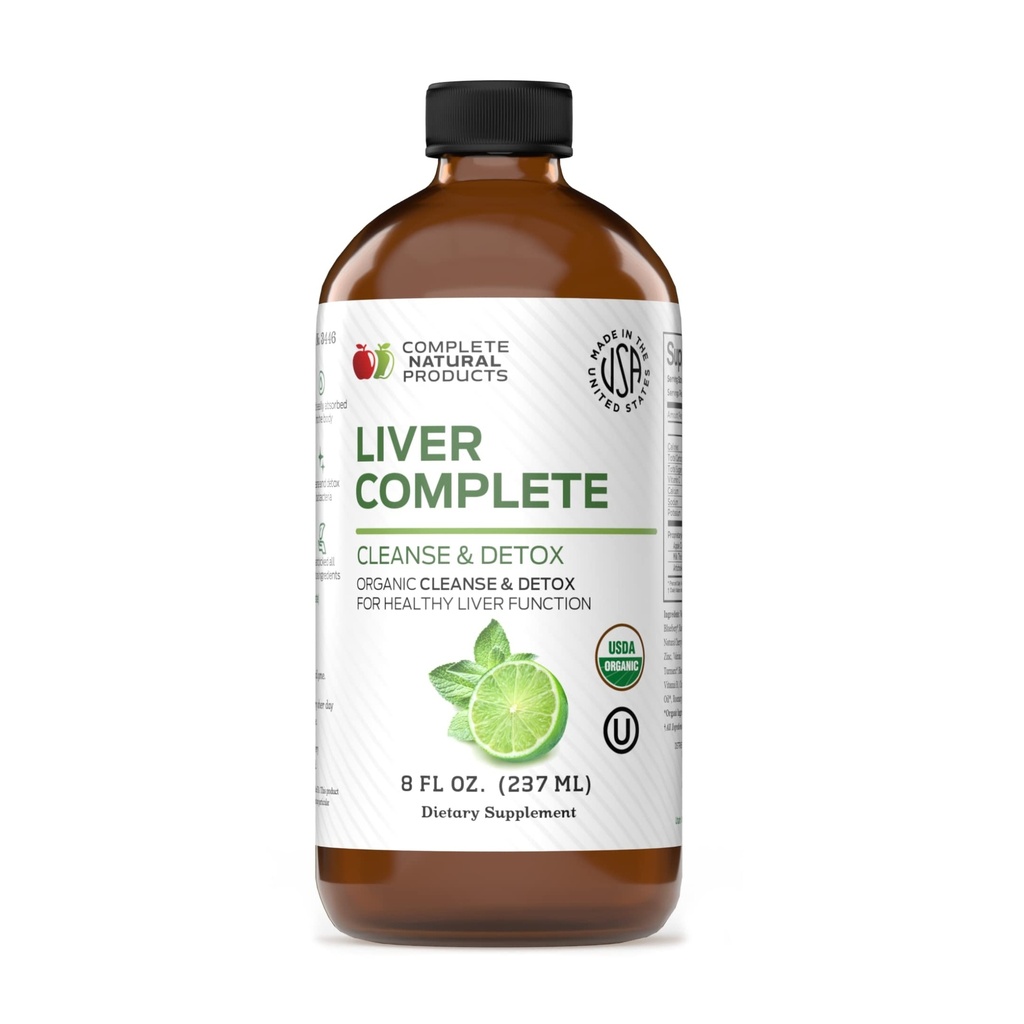 Liver Complete Liquid 8 oz - Organik Liver Cleanse Detox Formula, Süt Butle Dandelion Chanca Piedra, Easy Absorbing Natural Tincture USA Made Family Crafted