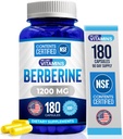 Vitaminler Berberine Supplement,1200 mg, Pure Max Strength Berberine HCL - 180 Vejetaryen Capsules (Gluten Free, Non GMO) - 90 Hizmet