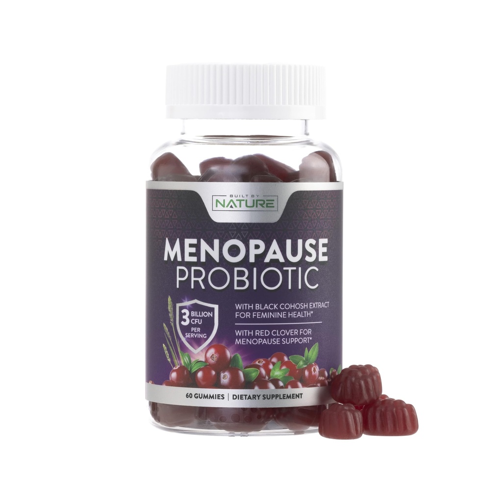 Kadınlar için Menopause Supplements - Menopause Probiyotik Gummy - Women's Menopause Relief for Hot Flashes, Night Sweats & Mood Swings with Black Cohosh & Cranberry - Non-GMO, Vegan - 60 Gummies