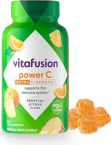 Vitafüzyon Ekstra Güç C Gummy Vitamins, Tropikal Citrus Flavored Immune Support (1) Vitaminler, 92 Kont