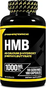Primaforce HMB (Beta-Hydroxy Beta-Methylbutyrate) 1000 mg, 180 Capsules (500 mg Per Capsule) - Gluten Free and Non-GMO Supplement