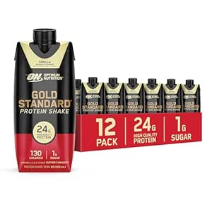 Optimum Beslenme Altın Standart Protein Shake, 24g Protein, Immune Desteği için Protein Shake, Gluten Free, Vitamin C, Vanilla, 11 Fl Oz, 12 Kont (Pazarlama)