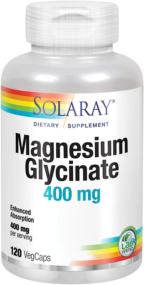 Solaray Glycinate 400 mg | Sağlıklı Rahatlama, Bone & Cardiovascular Destek (120 CT, 30 Hizmet)