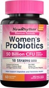 YeniRhythm Women's Probiyotiks, Organic Cranberry for Women's Vaginal Health, 50 Milyar CFU 18 Strains, Probiyotiks and Prebiyotiks, Support Digestive Health, 60 Vegan Capsules