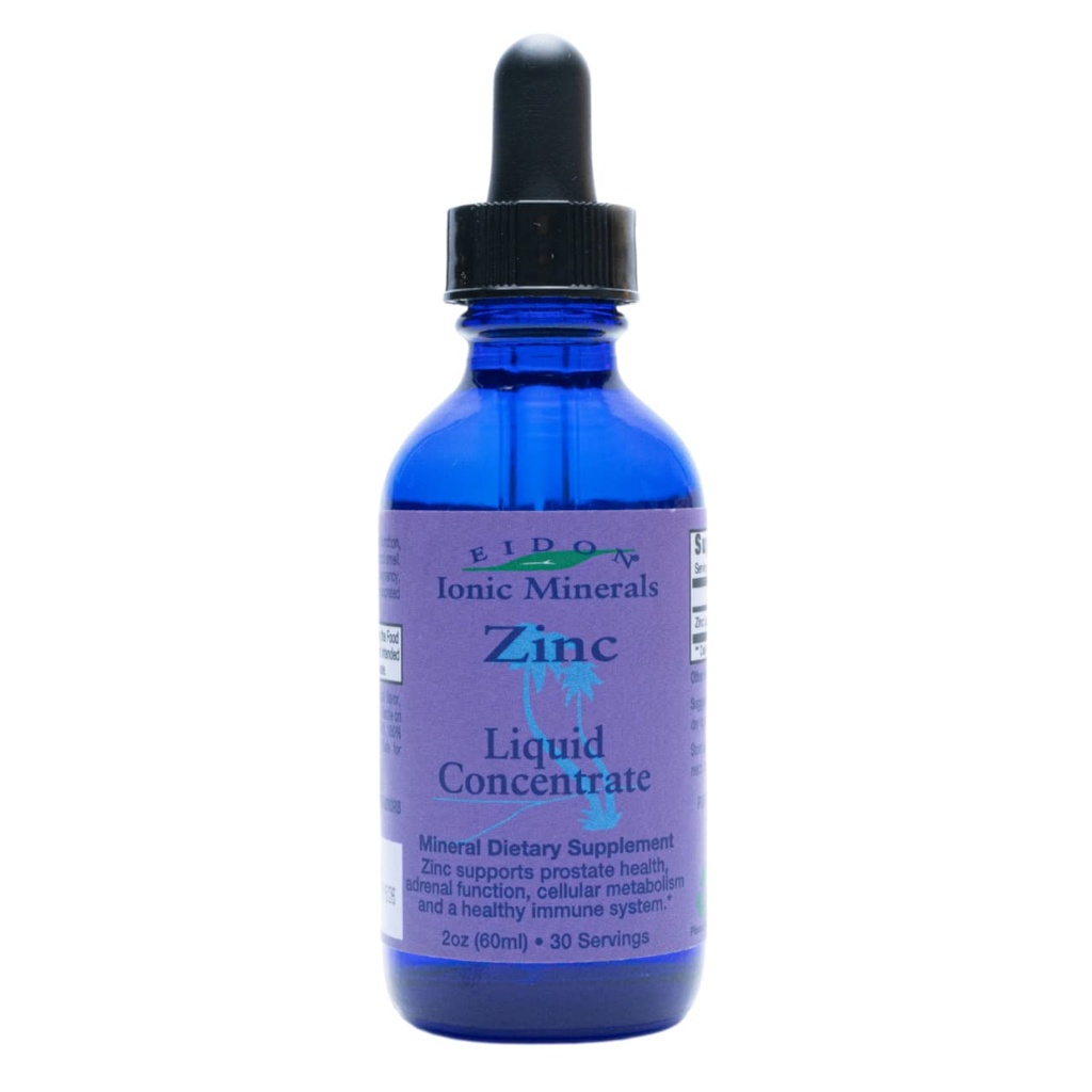 Eidon Ionic Minerals Sıvı çinko Yoğunluğu - Ionic çinko Supplement Drops for Yetişkinler and Kids, Support Immune System, Hair and Skin, Liver and Kidney Health, Relieves Stres - 2 ozzz