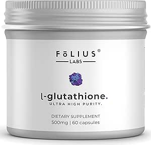 Ultra High Strength L-Glutathione 98 Supplement for Glowing Skin - Kadınlar ve Erkekler için Collagen Supplements - 500 mg Yoğun Formula, L-Glutathione Supplement - 60 Capsules