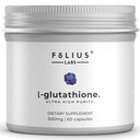 FOLIUS LABS Ultra High Strength L-Glutathione 98% Supplement for Glowing Skin - Collagen Supplements for Women and Men - 500mg Concentrated Formula, Reduced L-Glutathione Supplement - 60 Capsules