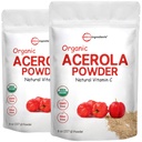 2 Pure USDA Organik Acerola Cherry Toz, Immune System için Doğal ve Organik Vitamin C, 8 Ounce, No GMO, No Gluten, Brezilya Origin
